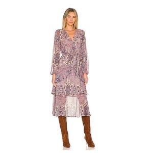 MinkPink {Revolve} Hosseini Frilled midi dress paisley print
